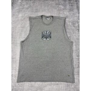 Vtg West Coast Choppers Shirt Mens XL Gray Sleeveless Muscle Y2K Biker Jesse WHo